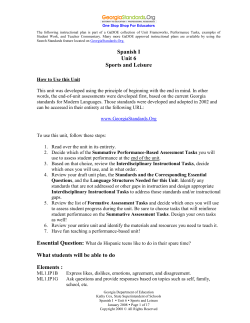 Spanish I Unit 6 Sports and Leisure