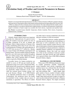 Correlation Study of Weather and Growth Parameters in Banana