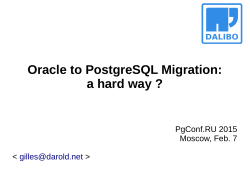 Oracle to PostgreSQL Migration: a hard way - Ora2Pg