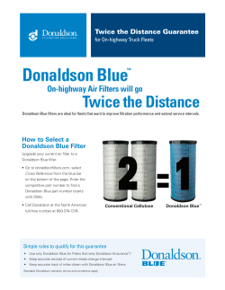 Donaldson Blue On-road Air Filter Twice the Distance Guarantee