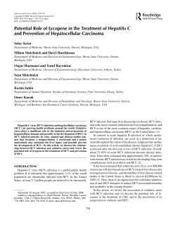 Potential Role of Lycopene in the Treatment of