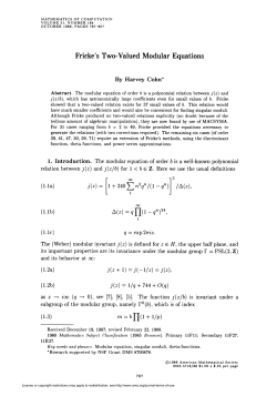 Fricke`s Two-Valued Modular Equations