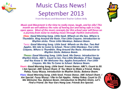 Music Class News! September 2013