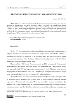 the notion of refugee. definition and distinctions