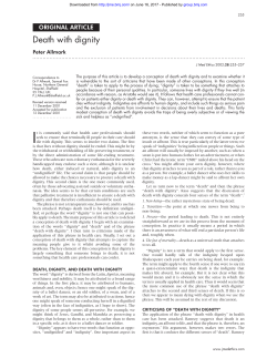 Death with dignity - Journal of Medical Ethics