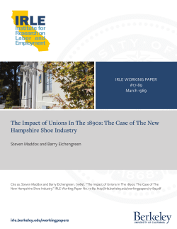 The Impact of Unions In The 1890s: The Case of The New