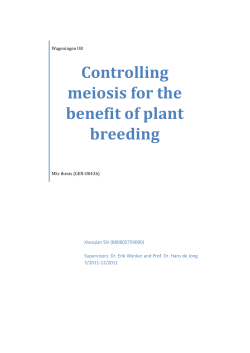 Controlling meiosis for the benefit of plant breeding