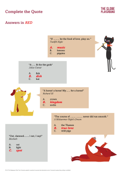 Quotes Answers - Shakespeare`s Globe