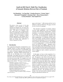 SemEval-2010 Task 8: Multi-Way Classification of Semantic