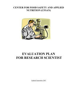 EVALUATION PLAN FOR RESEARCH SCIENTIST
