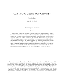 Can Policy Crowd Out Culture?