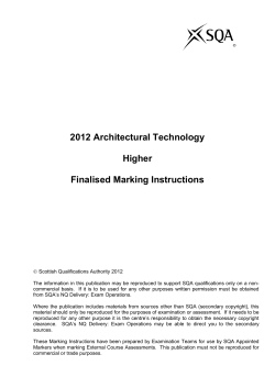 2012 Architectural Technology Higher Finalised Marking
