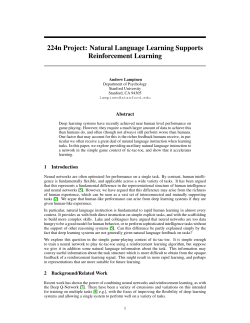 224n Project: Natural Language Learning Supports Reinforcement