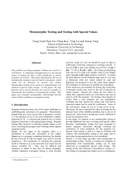 Metamorphic Testing and Testing with Special Values