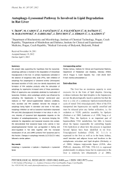 Autophagy-Lysosomal Pathway Is Involved in Lipid Degradation in