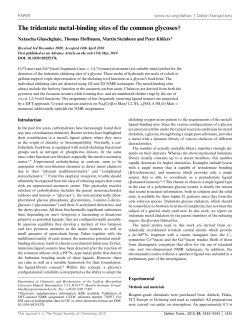 The tridentate metal-binding sites of the common glycoses&dagger;