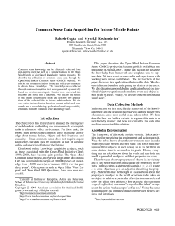 Common Sense Data Acquisition for Indoor Mobile Robots