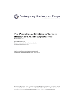 The Presidential Election in Turkey