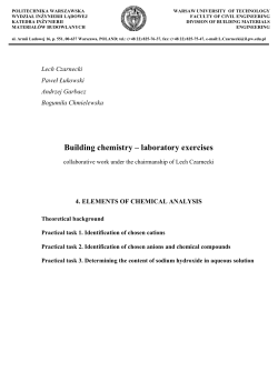 Building chemistry &ndash; laboratory exercises - ZIMB