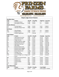 Full Chicken Products Price List