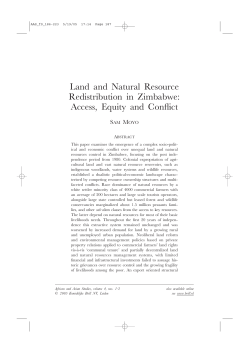 Land and Natural Resource Redistribution in Zimbabwe