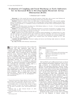 Evaluation of Coughing and Nasal Discharge as Early Indicators for