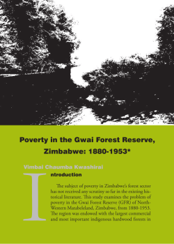 Poverty in the Gwai Forest Reserve, Zimbabwe: 1880