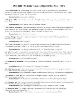 2015- 2016 5th Grade TEKS and Essential Questions