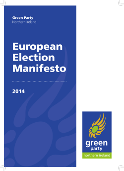 European Election Manifesto - The Green Party in Northern Ireland
