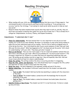 cafe strategies information to parents