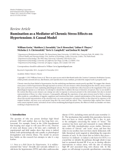 Review Article Rumination as a Mediator of Chronic Stress Effects