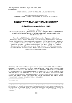 selectivity in analytical chemistry