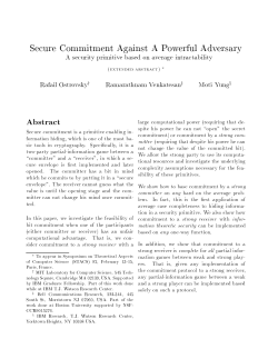 Secure Commitment Against A Powerful Adversary