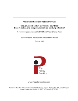 Government and Sub-national Growth Uneven growth within low