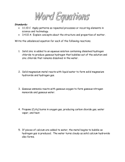 Chem Word Problems WS including KEY PDF