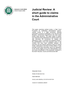 Judicial Review: A short guide to claims in the