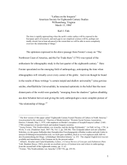 1 &ldquo;Lafitau on the Iroquois&rdquo; American Society for Eighteenth Century