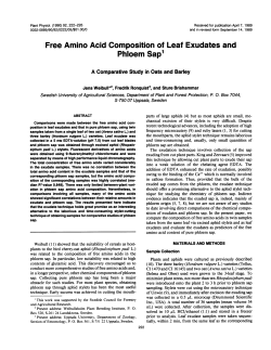 Free Amino Acid Composition of Leaf Exudates and