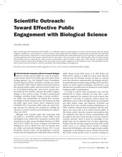 Scientific Outreach: Toward Effective Public Engagement with