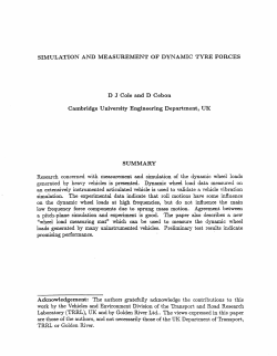 simulation and measurement of dynamic tyre forces summary