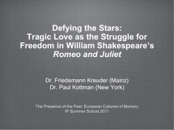 Romeo + Juliet - Performance and Media Studies