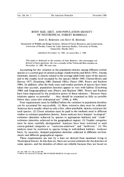 BODY SIZE, DIET, AND POPULATION DENSITY OF NEOTROPICAL