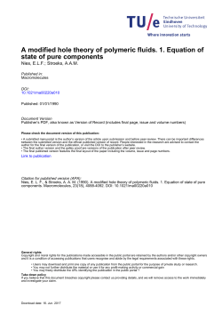 A modified hole theory of polymeric fluids. 1. Equation of state of
