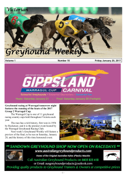 Jan 20 - Victorian Greyhound Weekly