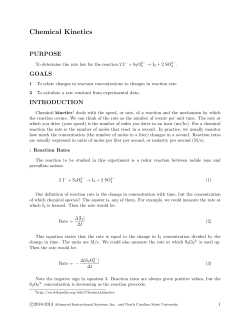 Chemical Kinetics
