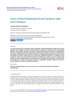 Laws of Heat Radiation from Surfaces and Gas Volumes