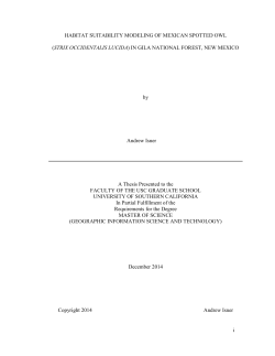 MEXICAN SPOTTED OWL HABITAT SUITABILIBY MODELLING