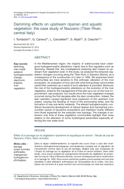 Damming effects on upstream riparian and aquatic vegetation: the