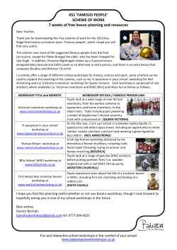 Key Stage One `Significant Individuals` scheme of work