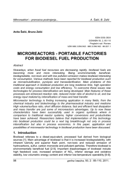 MICROREACTORS - PORTABLE FACTORIES FOR BIODIESEL